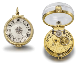 Zegarek przenośny o średnicy 39 mm, sygnowany "George de la Courtine à Genève" - ok. 1650 rok (źródło: worldcollectorsnet.com)